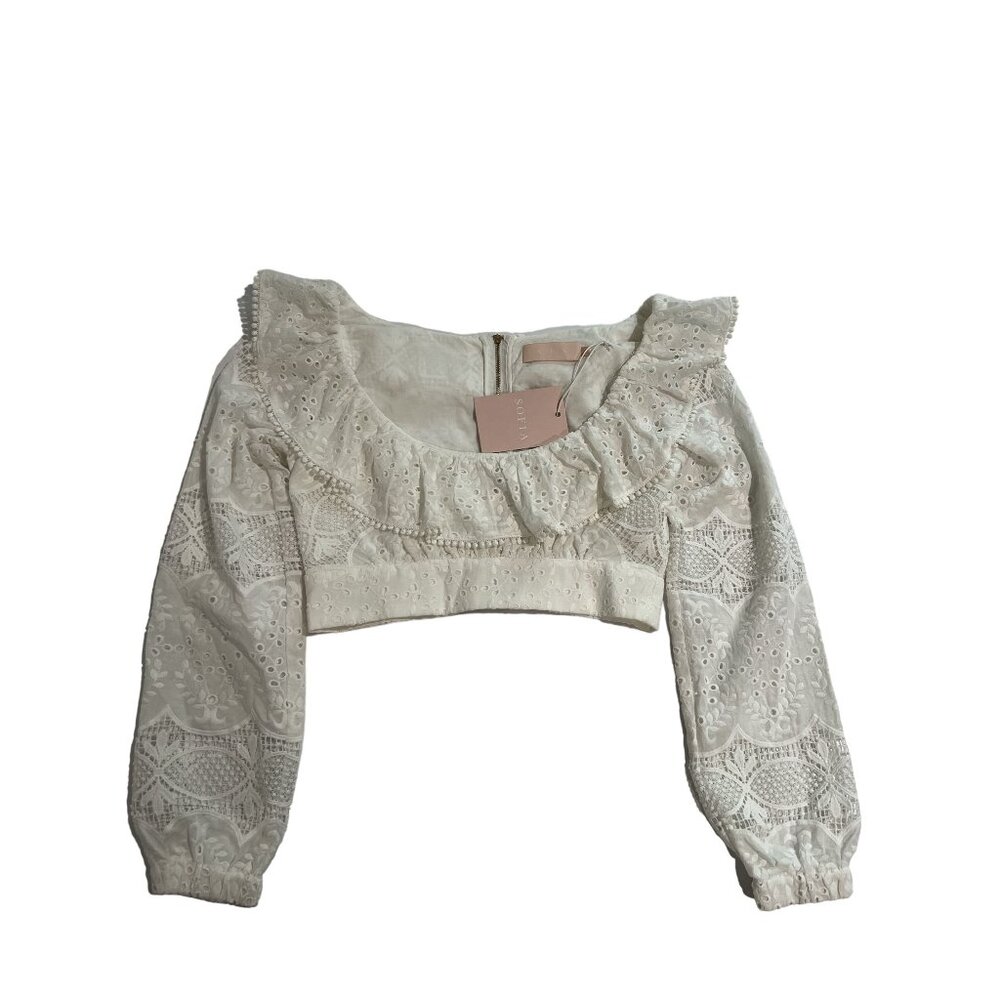 SOFIA AMORE LACE CROP TOP - White